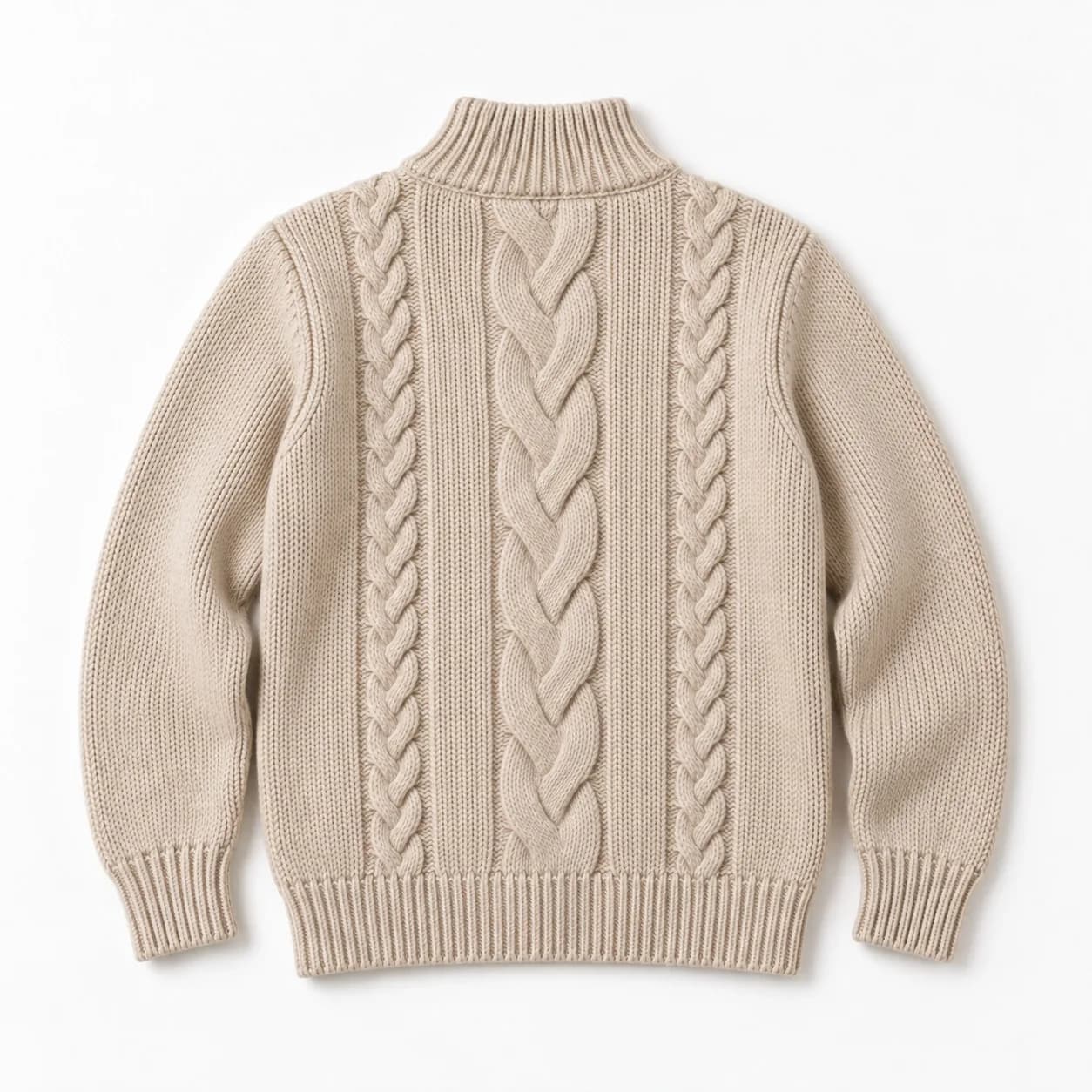 Kids Cable Quarter-Zip Sweater - back reference (AI development concept)