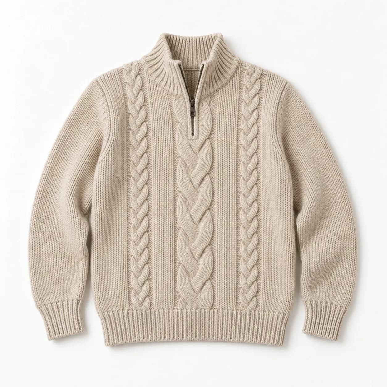 Kids Cable Quarter-Zip Sweater - front reference (AI development concept)