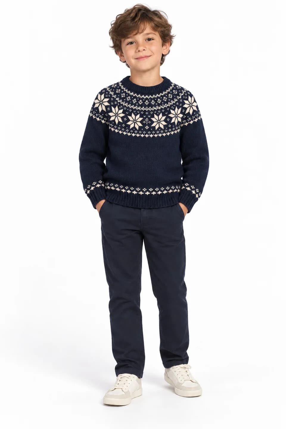 Kids Nordic Star-Yoke Sweater - model or use reference (AI development concept)