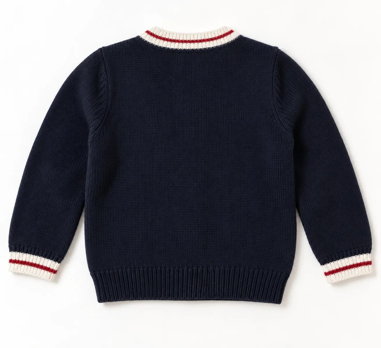 Youth Tipped Varsity V-Neck Cardigan - back reference (AI development concept)