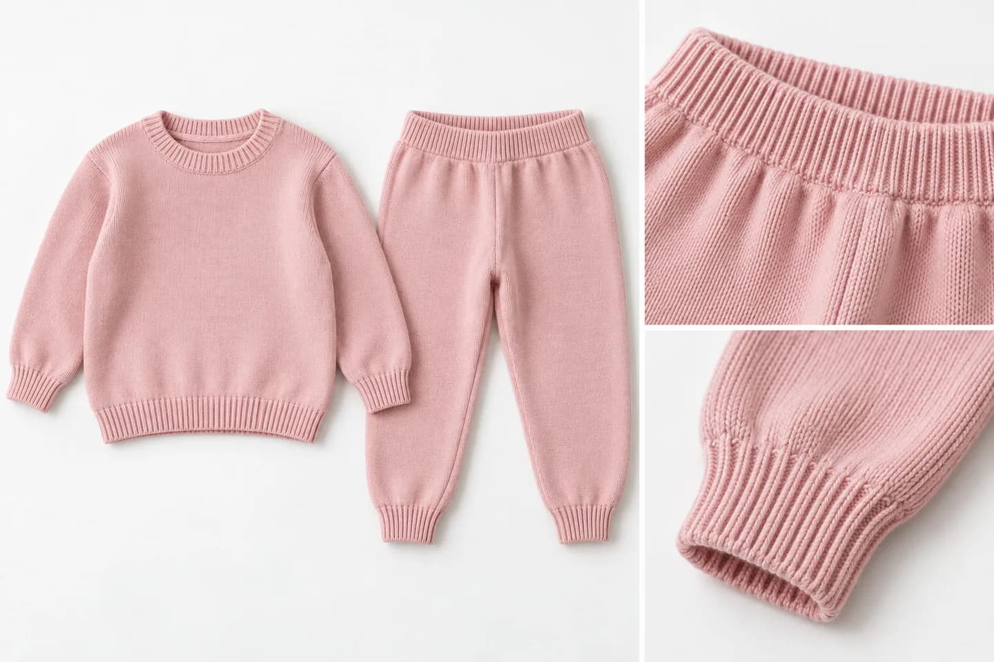 Kids Knit Crew and Jogger Set - trim reference (AI development concept)