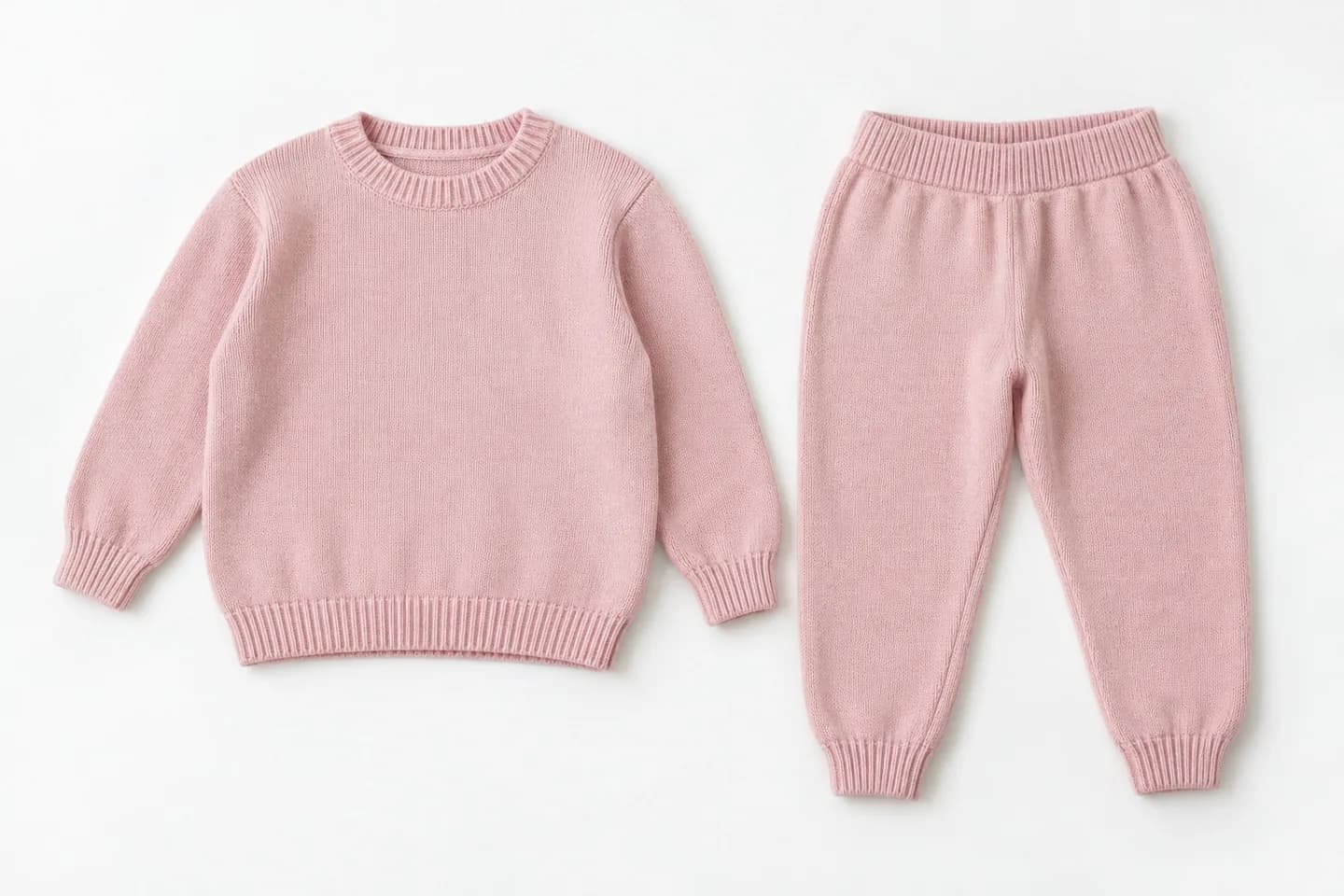 Kids Knit Crew and Jogger Set - front reference (AI development concept)