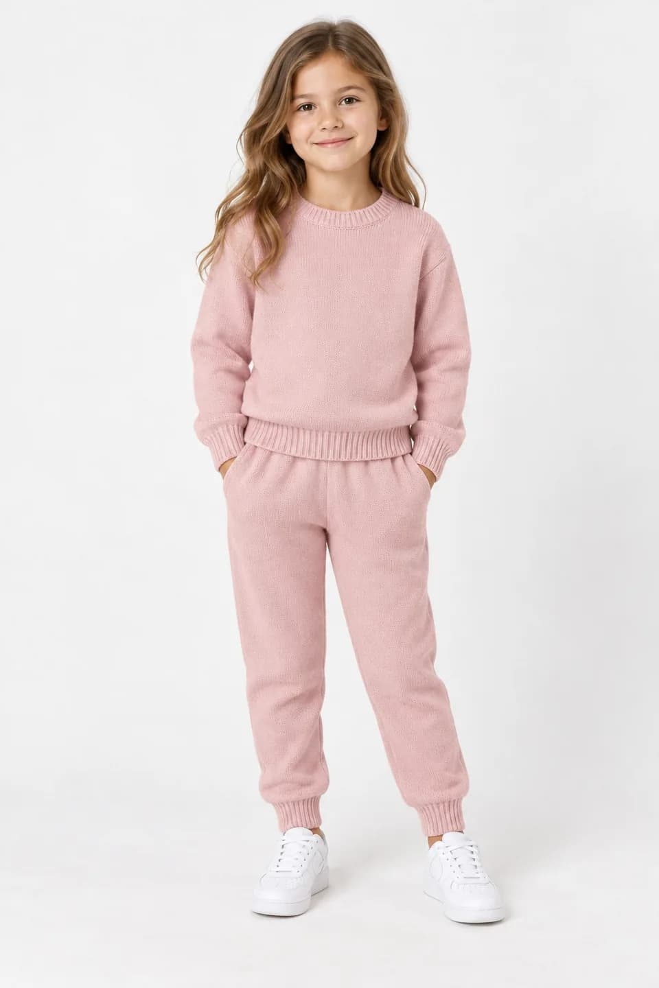 Kids Knit Crew and Jogger Set - model or use reference (AI development concept)
