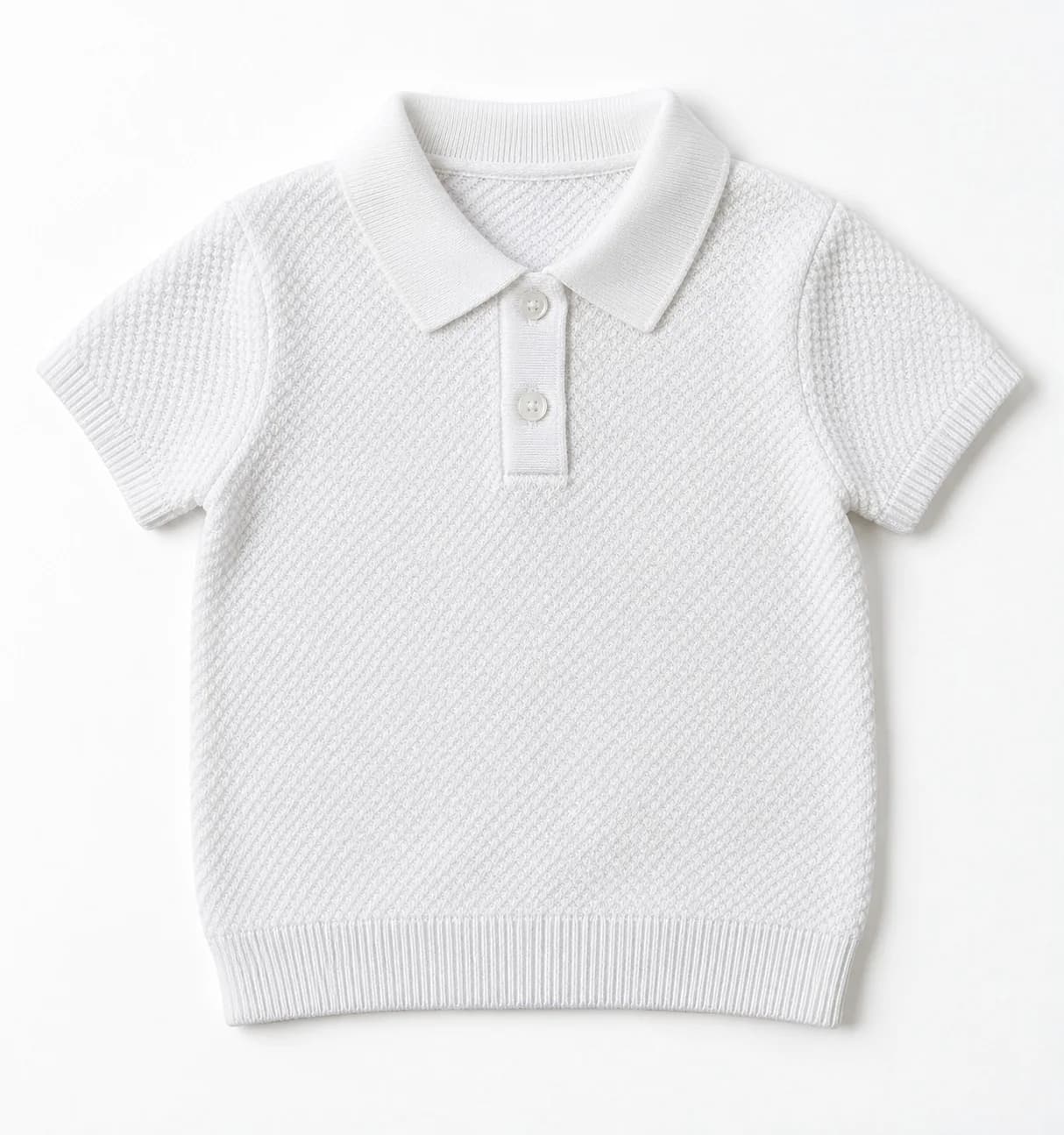 Kids Cotton Short-Sleeve Knit Polo - front reference (AI development concept)