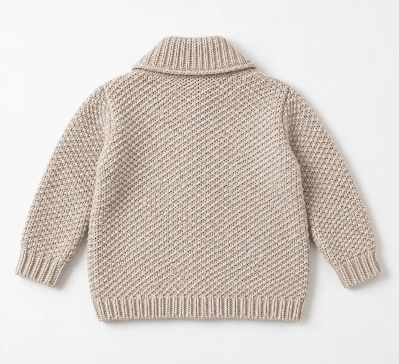 Kids Chunky Shawl Toggle Cardigan - back reference (AI development concept)