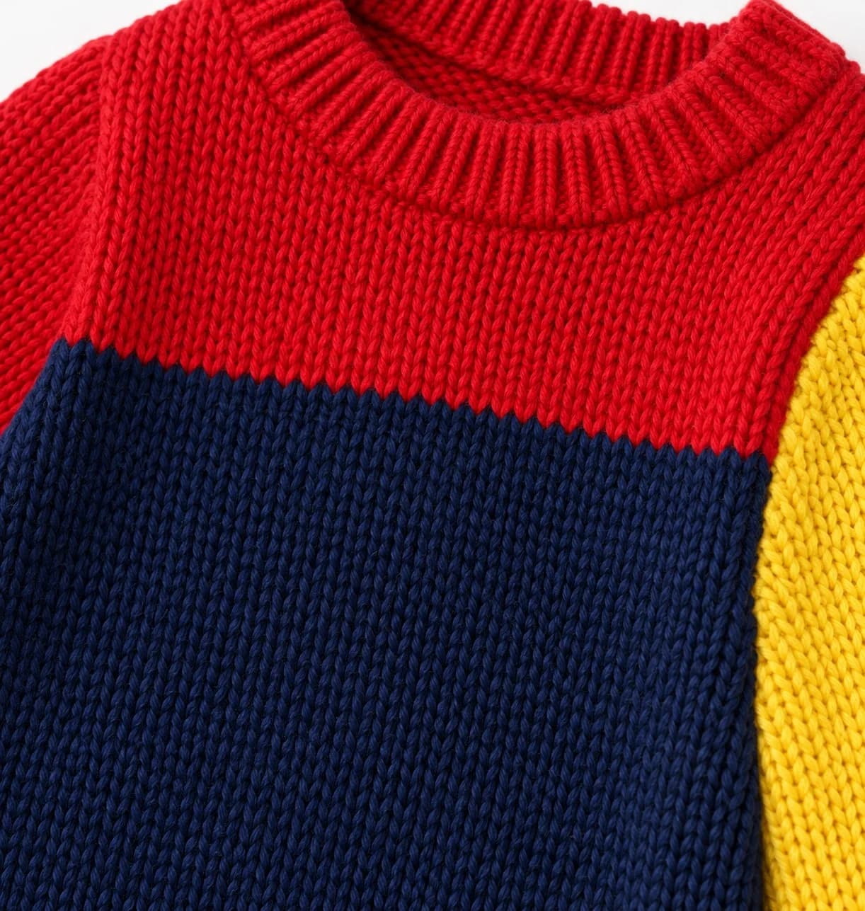 Kids Intarsia Colour-Block Crew - texture reference (AI development concept)