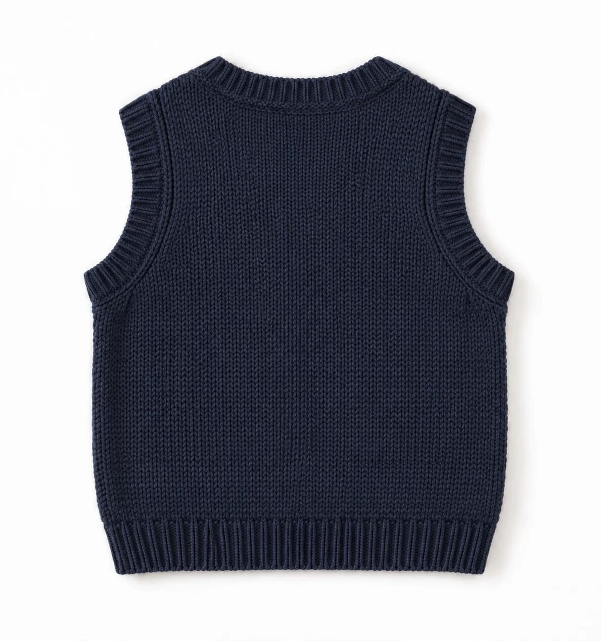 Kids Cable V-Neck Sweater Vest - back reference (AI development concept)