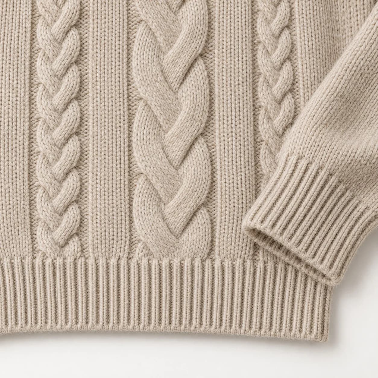 Men's Cable Quarter-Zip Mock-Neck Sweater - texture reference (AI development concept)