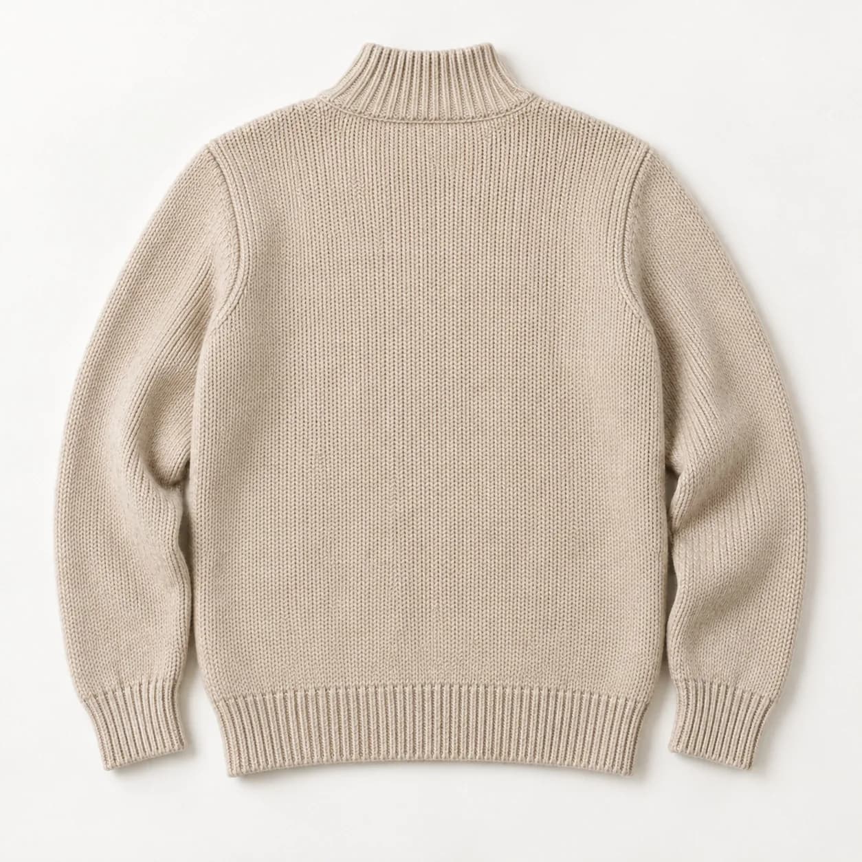Men's Cable Quarter-Zip Mock-Neck Sweater - back reference (AI development concept)