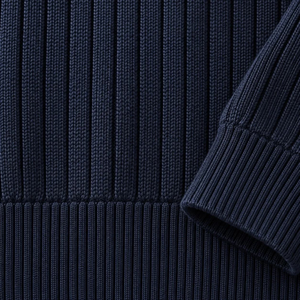 Men's Mercerized Cotton Rib Quarter-Zip Sweater - texture reference (AI development concept)