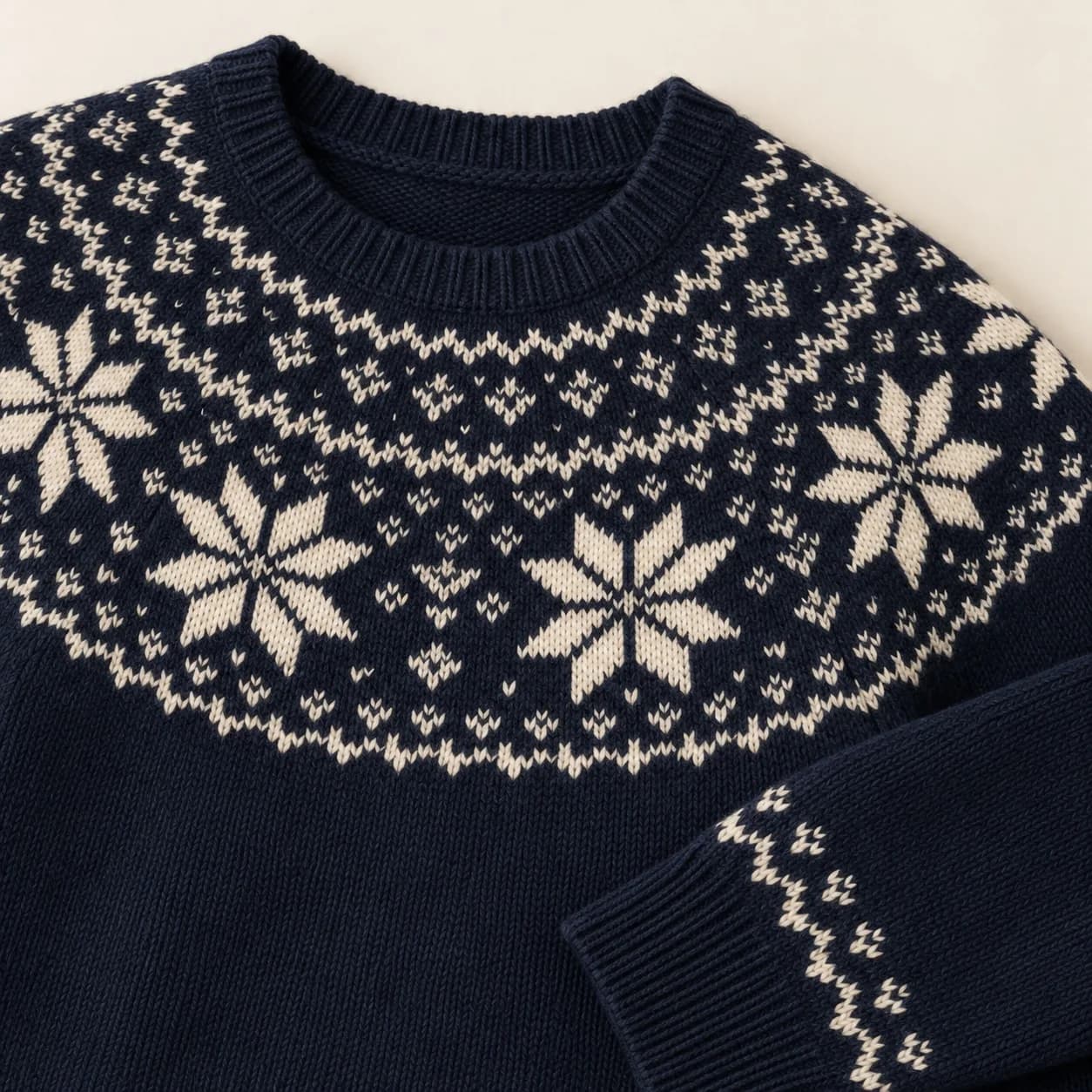 Men's Nordic Star-Yoke Jacquard Sweater - trim reference (AI development concept)