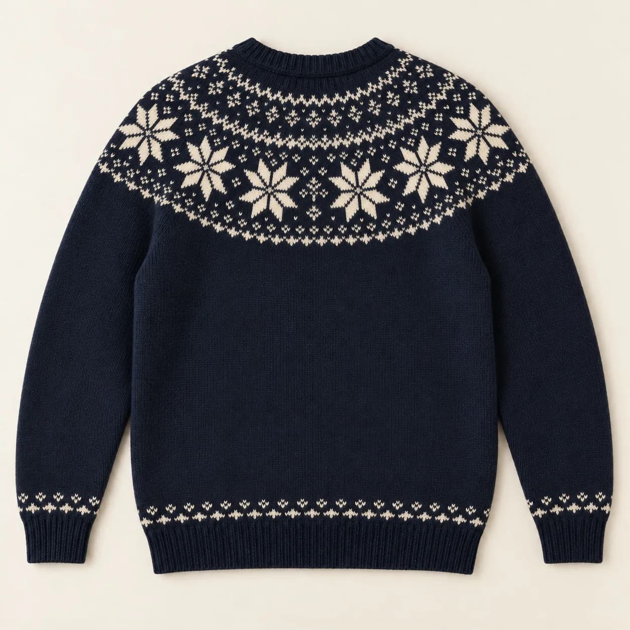 Men's Nordic Star-Yoke Jacquard Sweater - back reference (AI development concept)