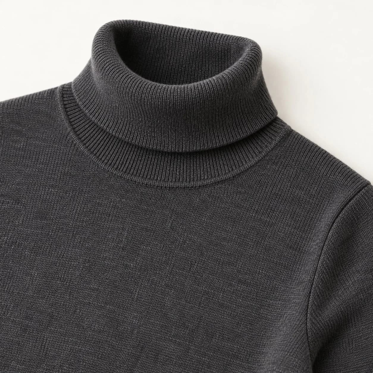 Men's Fine-Gauge Merino Roll-Neck Sweater - trim reference (AI development concept)