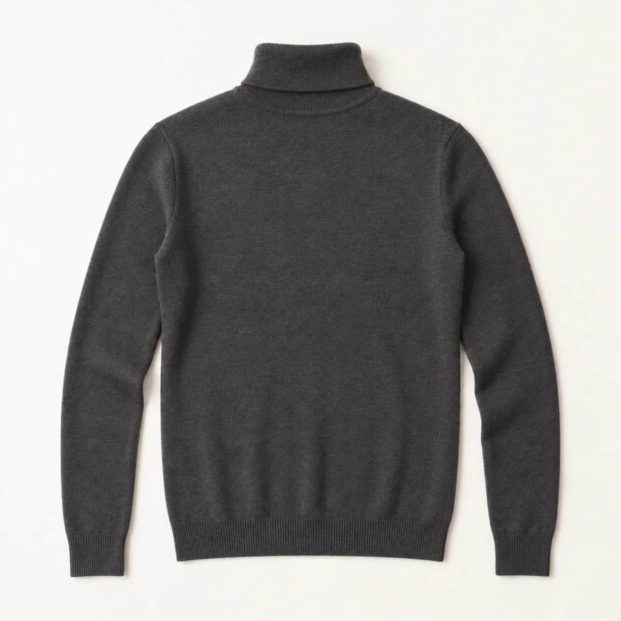 Men's Fine-Gauge Merino Roll-Neck Sweater - back reference (AI development concept)