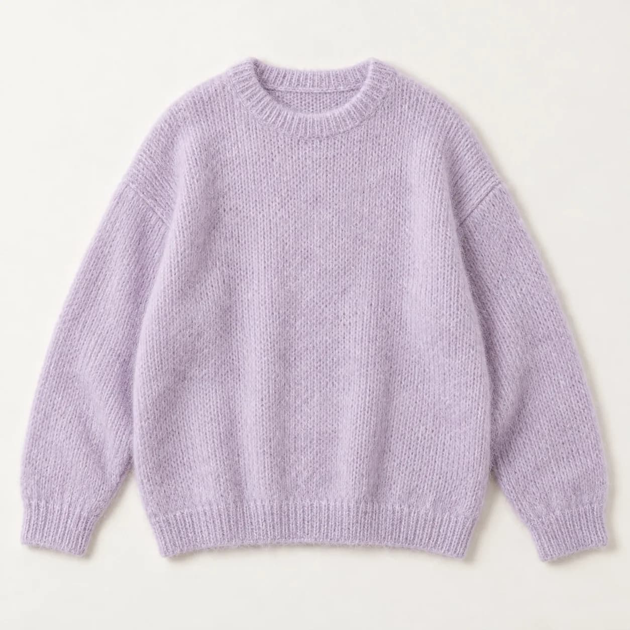 Mens Brushed Mohair-Blend Relaxed Crew - front reference (AI development concept)