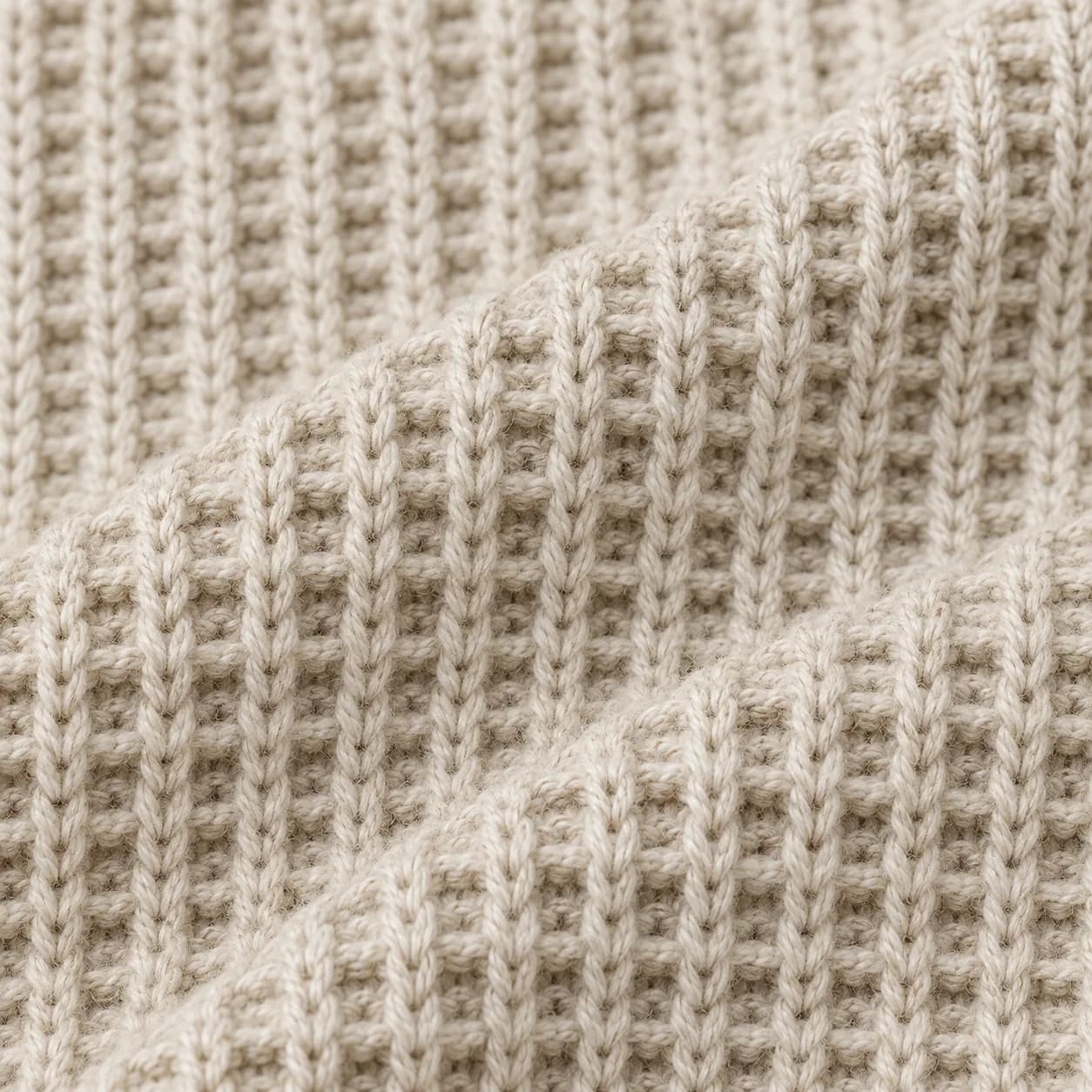 Men's Cotton-Wool Waffle Henley Sweater - texture reference (AI development concept)