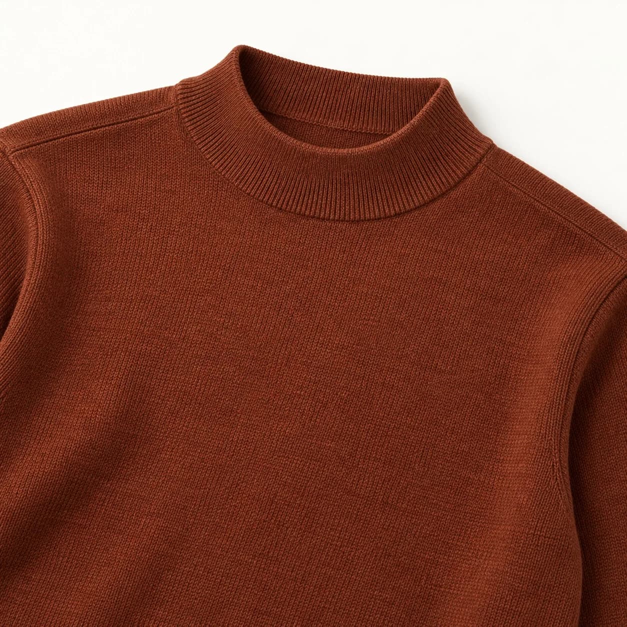 Mens Half-Milano Mock-Neck Sweater - trim reference (AI development concept)