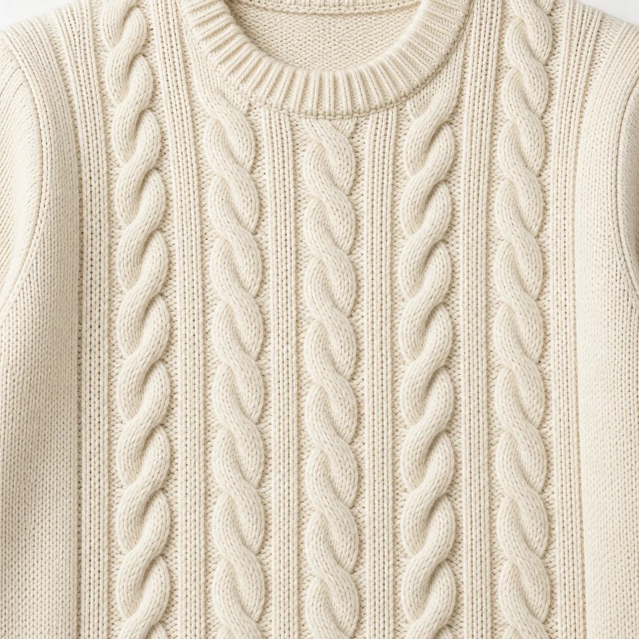 Mens Lightweight Cotton Cable Crew - texture reference (AI development concept)