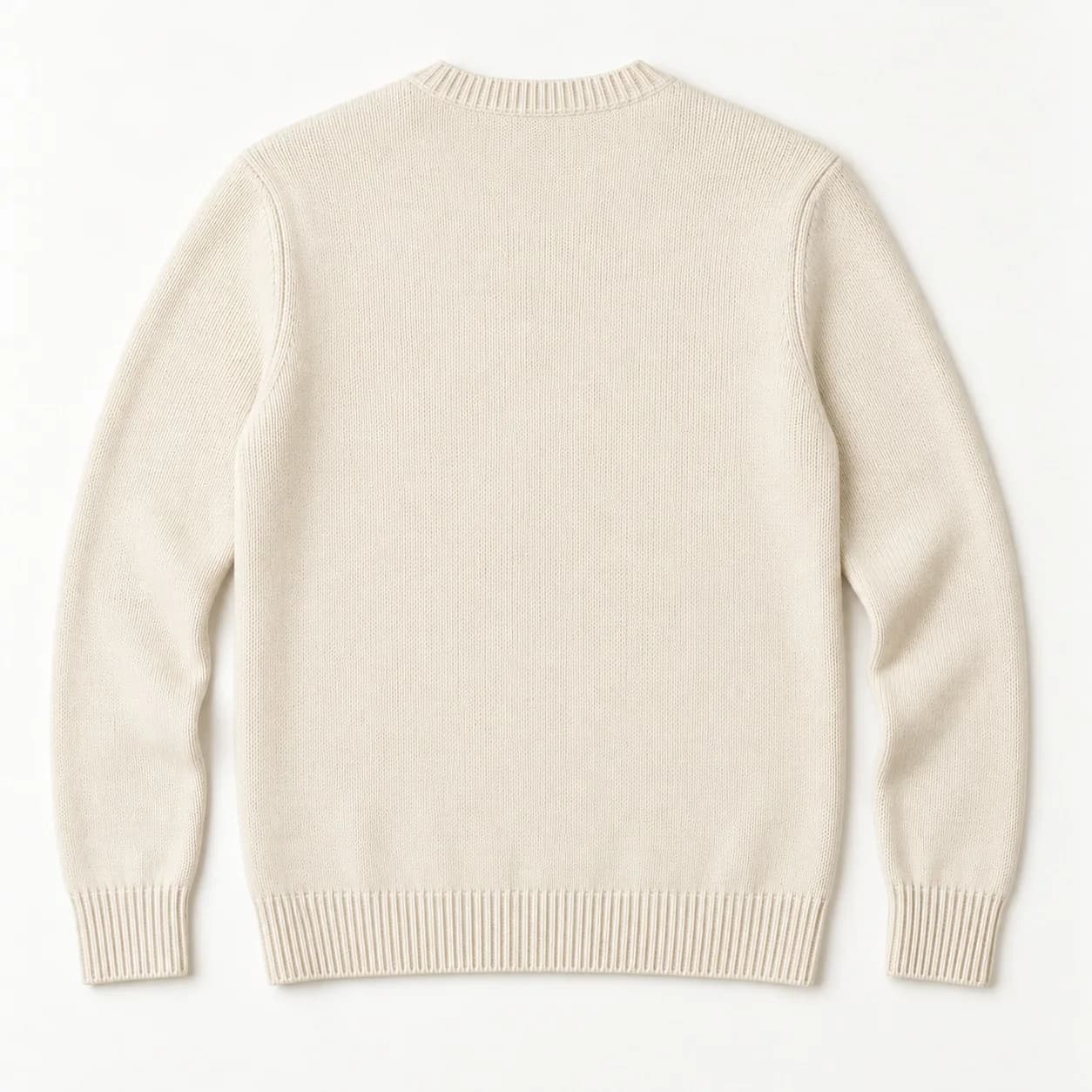Mens Lightweight Cotton Cable Crew - back reference (AI development concept)