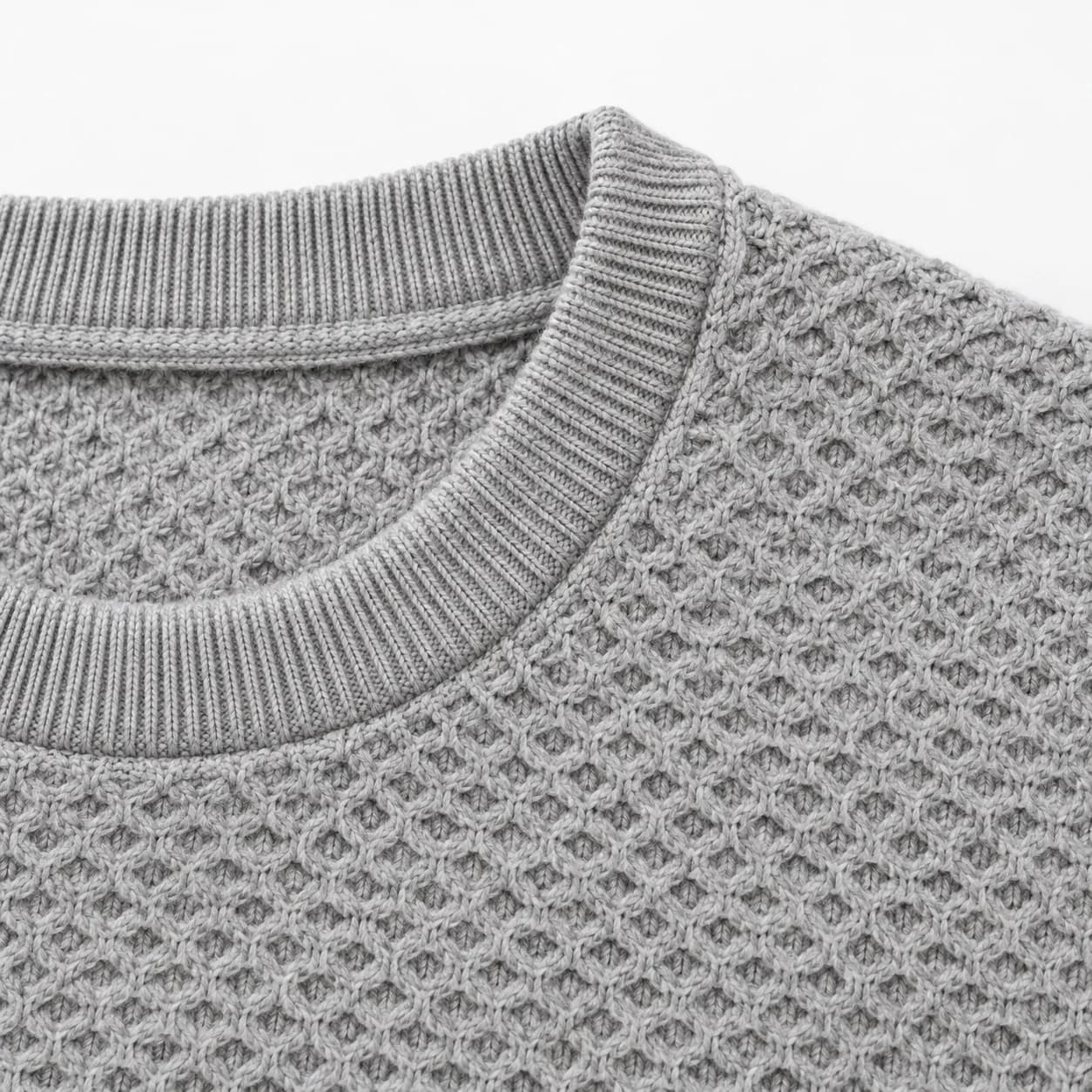 Mens Cotton Honeycomb Crew Sweater - trim reference (AI development concept)