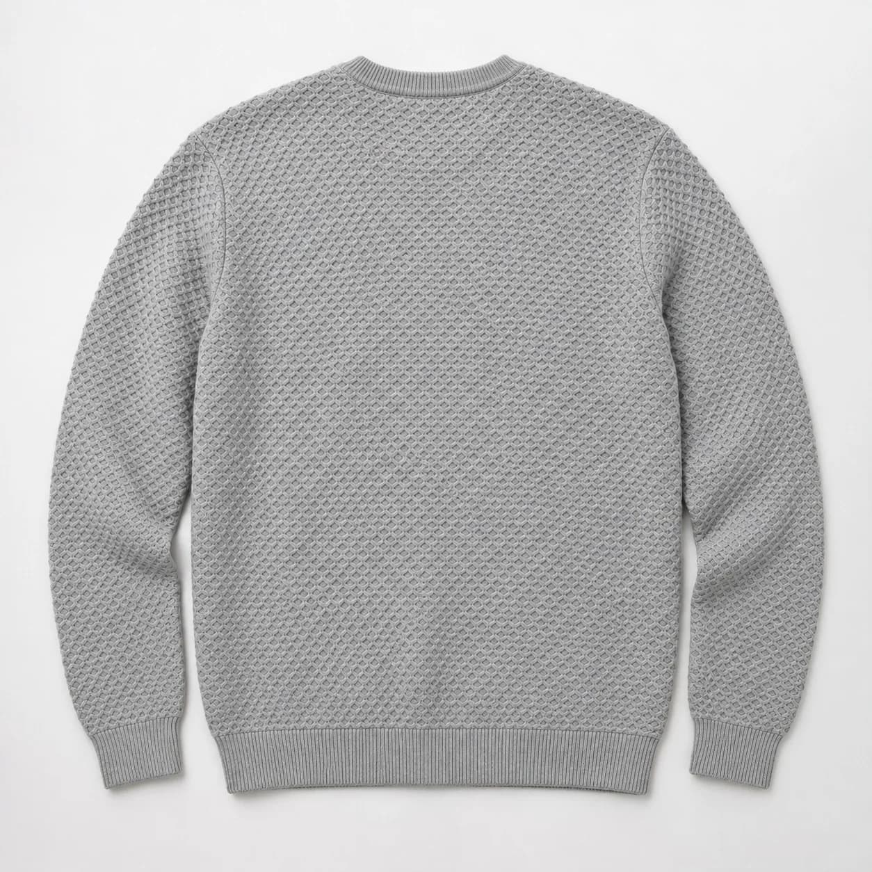 Mens Cotton Honeycomb Crew Sweater - back reference (AI development concept)