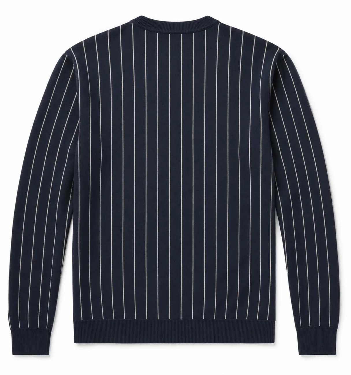 Mens Chalk-Stripe Jacquard Crew - back reference (AI development concept)