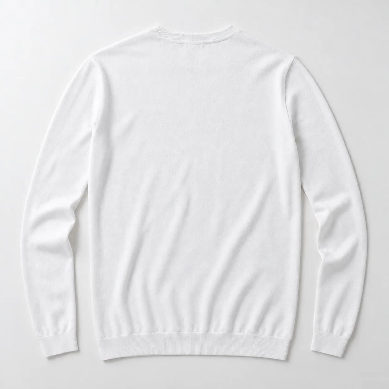 Mens Cotton-Silk Long-Sleeve Knit Tee - back reference (AI development concept)