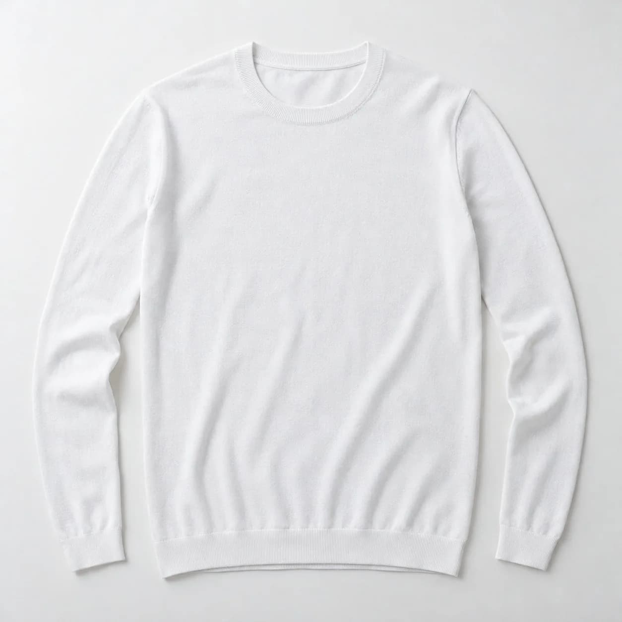 Mens Cotton-Silk Long-Sleeve Knit Tee - front reference (AI development concept)