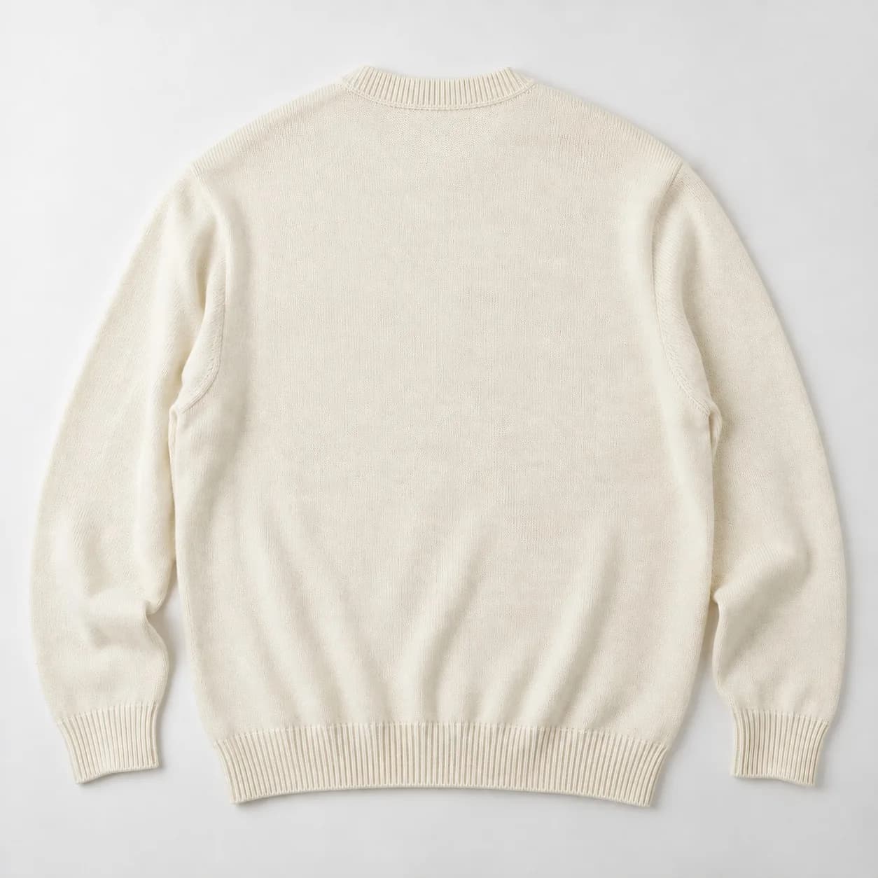 Men's Cotton Lettering Jacquard Crew-Neck Sweater - back reference (AI development concept)