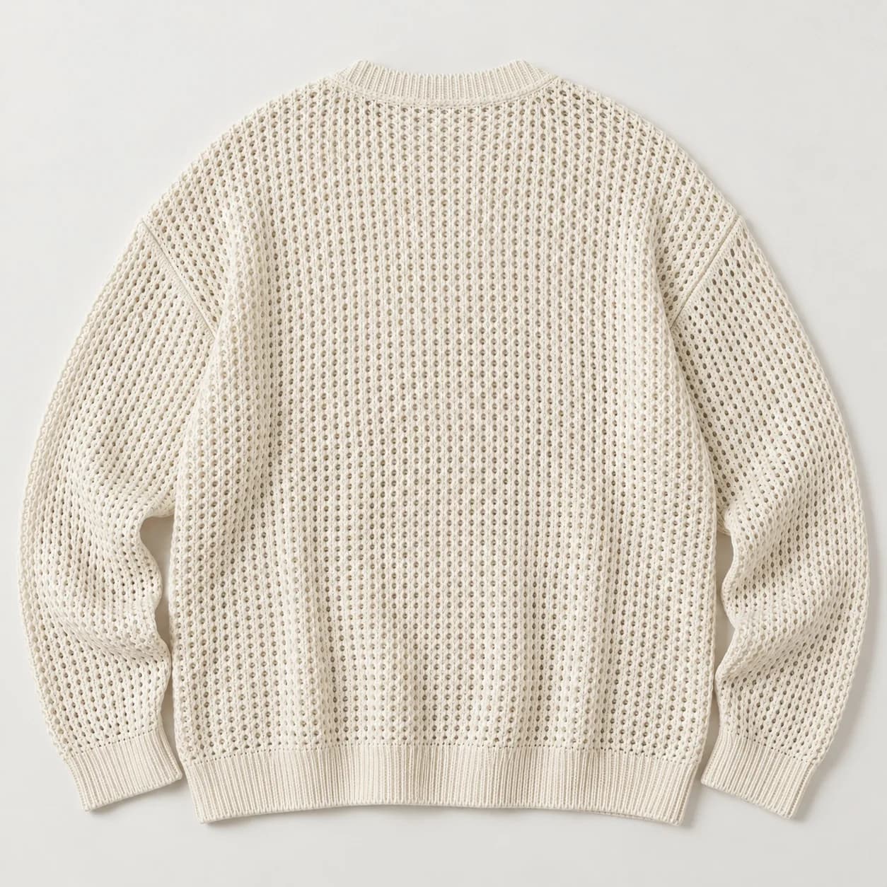 Mens Cotton-Linen Openwork Crew - back reference (AI development concept)