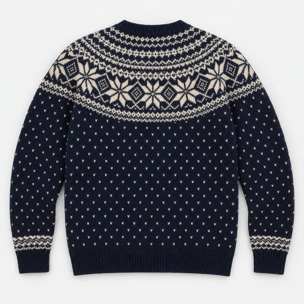 Men's Nordic Dotted Jacquard Crew Sweater - back reference (AI development concept)