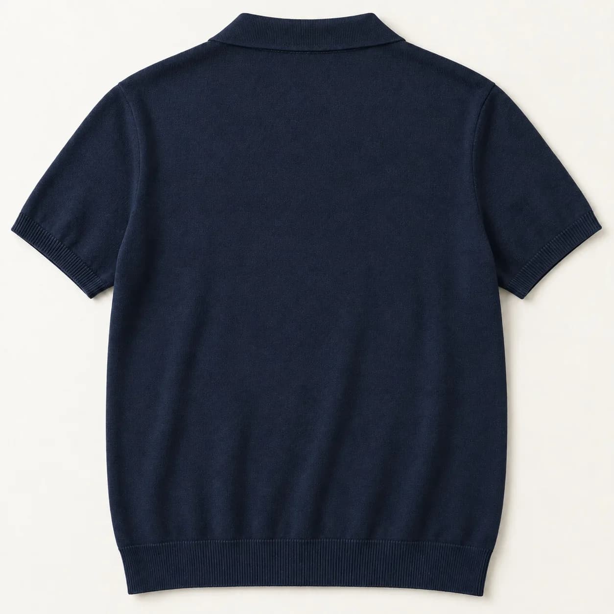 Mens Mercerized-Cotton Johnny-Collar Polo - back reference (AI development concept)