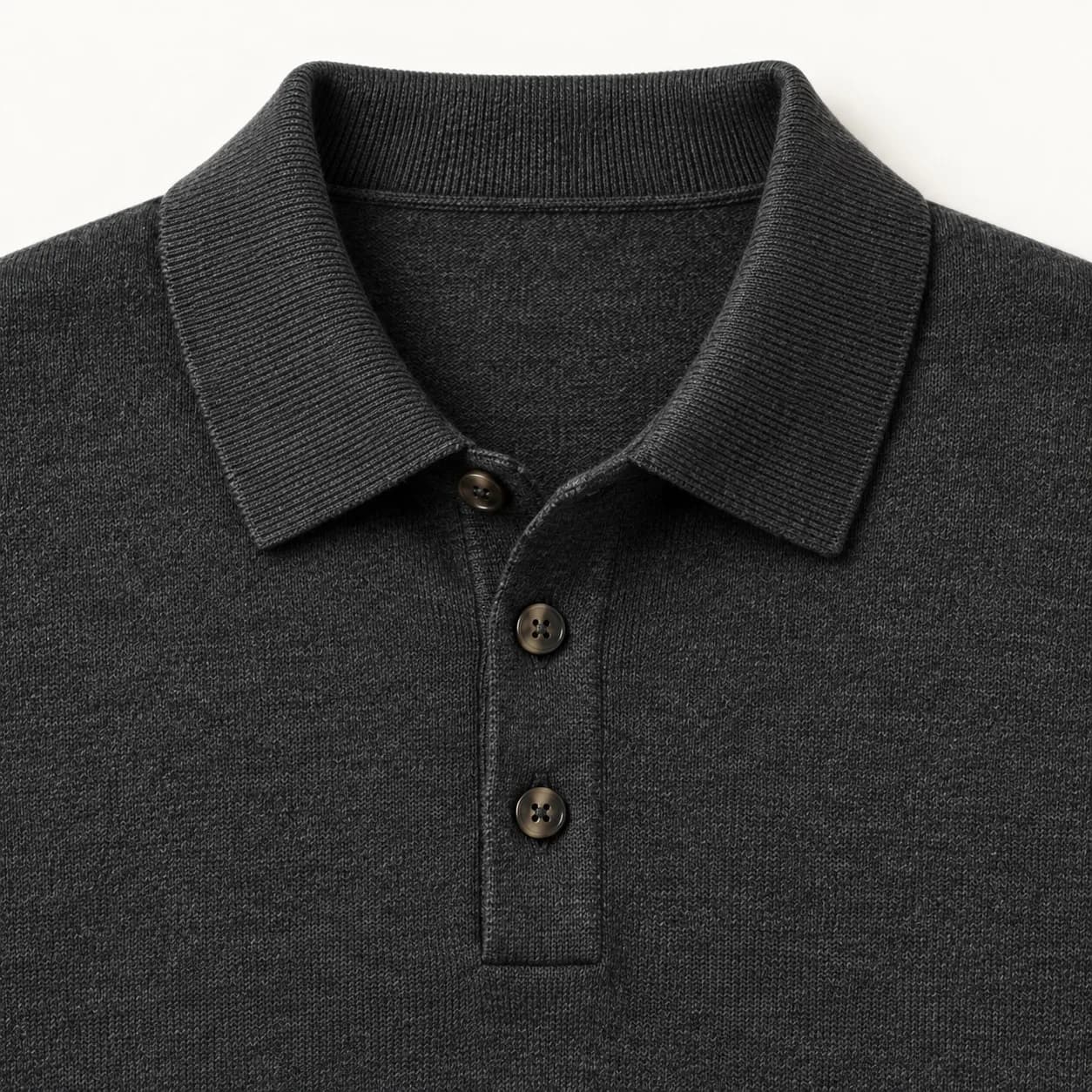 Mens Merino-Blend Long-Sleeve Polo - trim reference (AI development concept)
