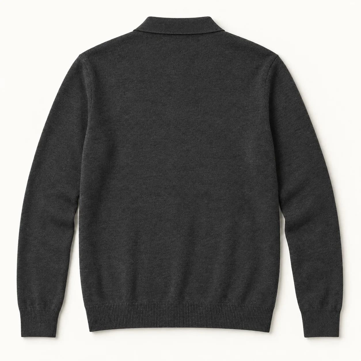 Mens Merino-Blend Long-Sleeve Polo - back reference (AI development concept)