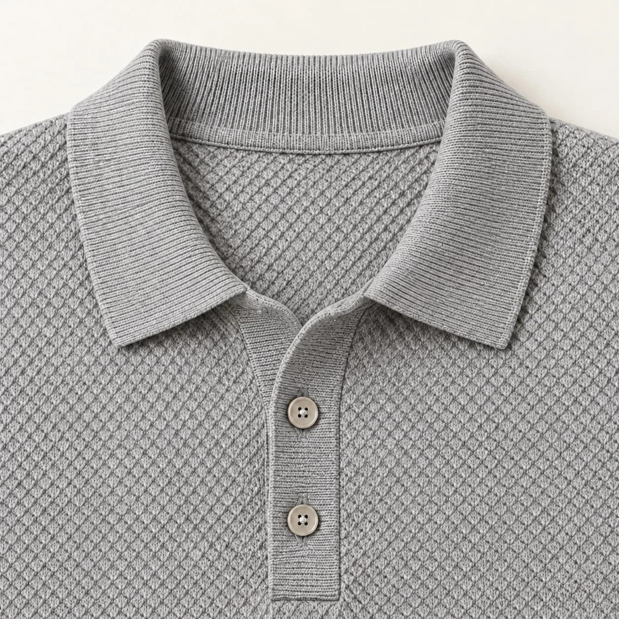 Mens Cotton Honeycomb Knit Polo - trim reference (AI development concept)