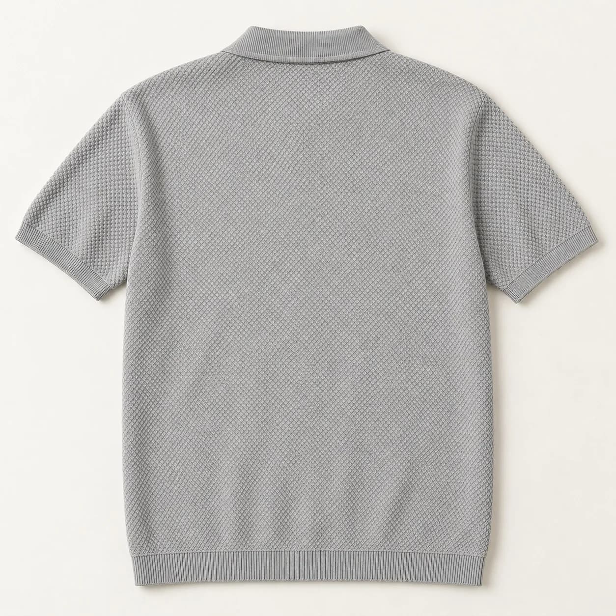 Mens Cotton Honeycomb Knit Polo - back reference (AI development concept)