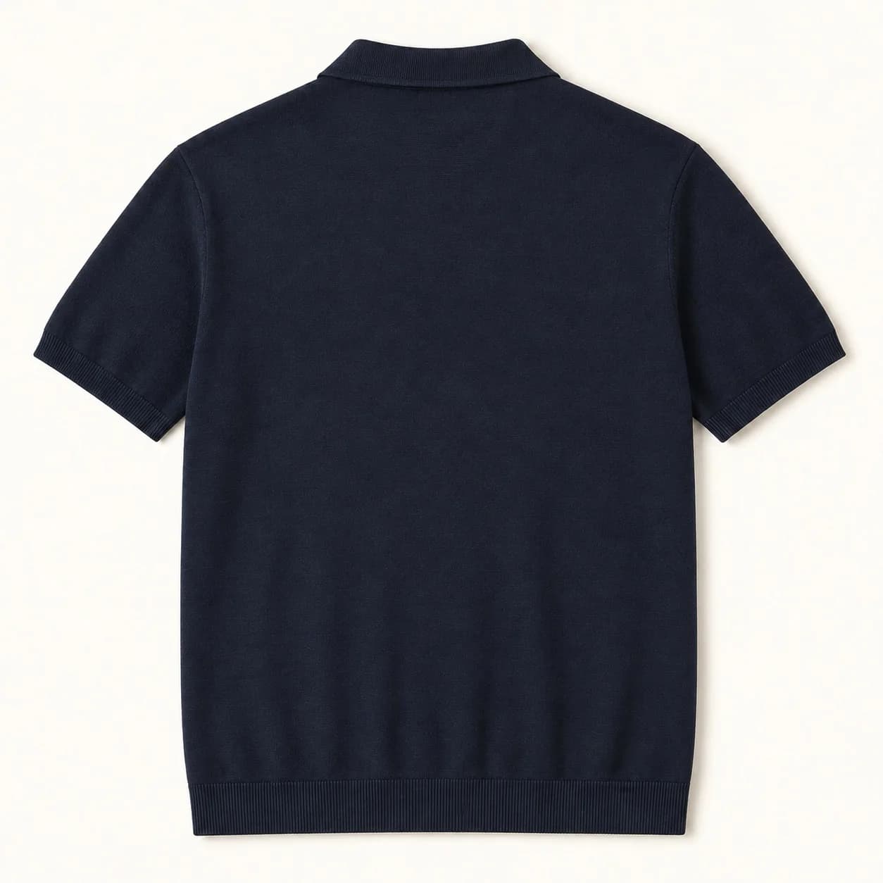 Mens Mercerized-Cotton Short-Zip Polo - back reference (AI development concept)