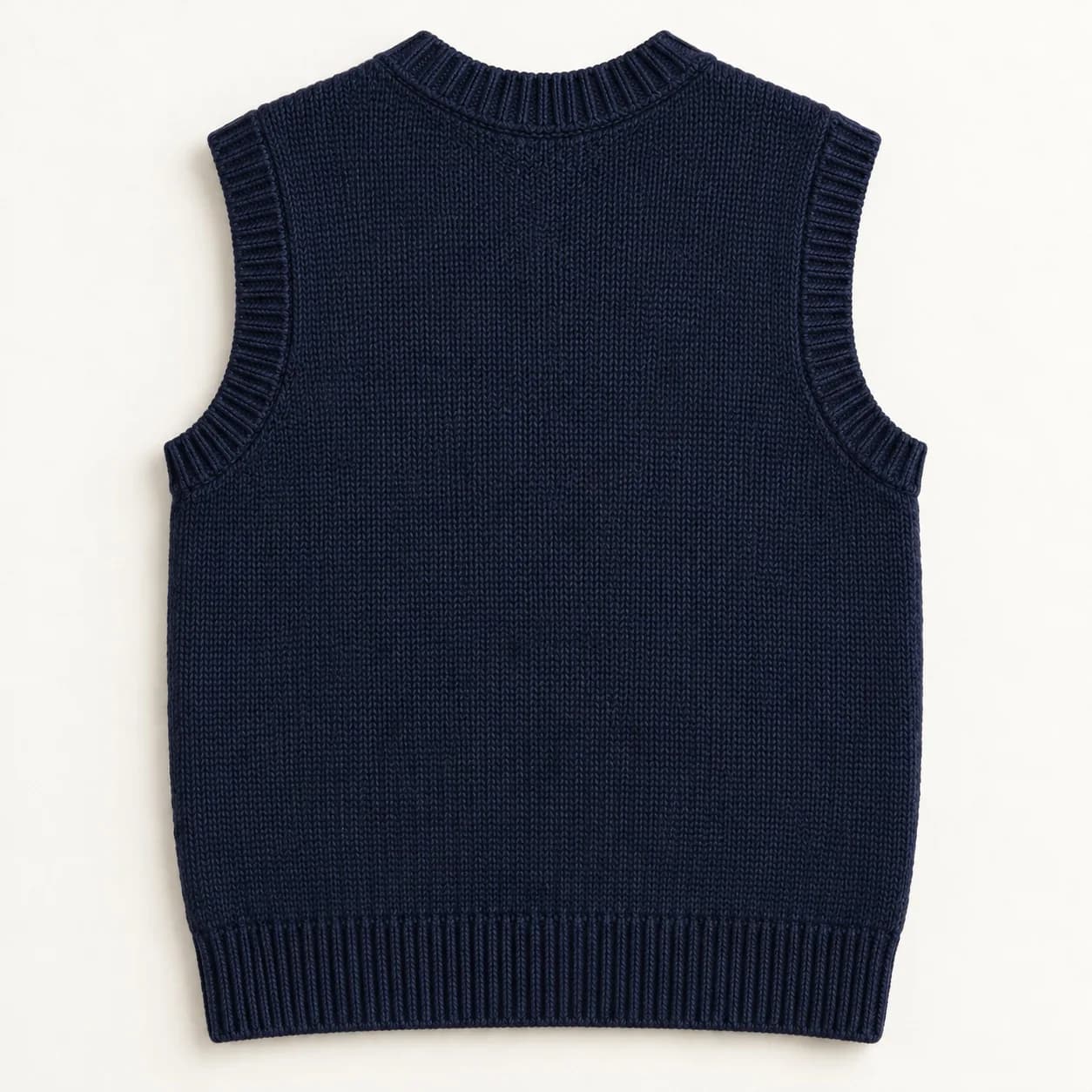 Mens Cable V-Neck Sweater Vest - back reference (AI development concept)