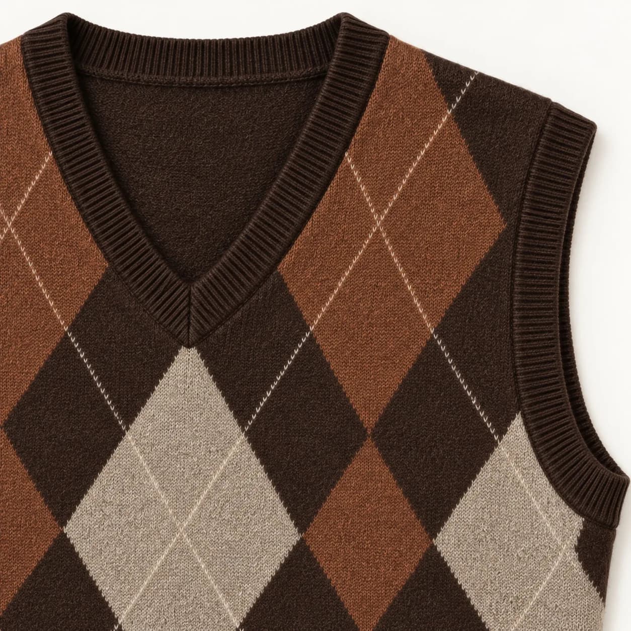 Mens Tonal Argyle Sweater Vest - trim reference (AI development concept)