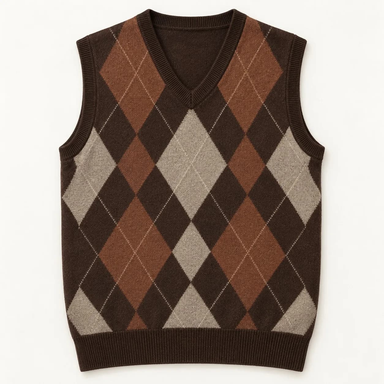 Mens Tonal Argyle Sweater Vest - front reference (AI development concept)