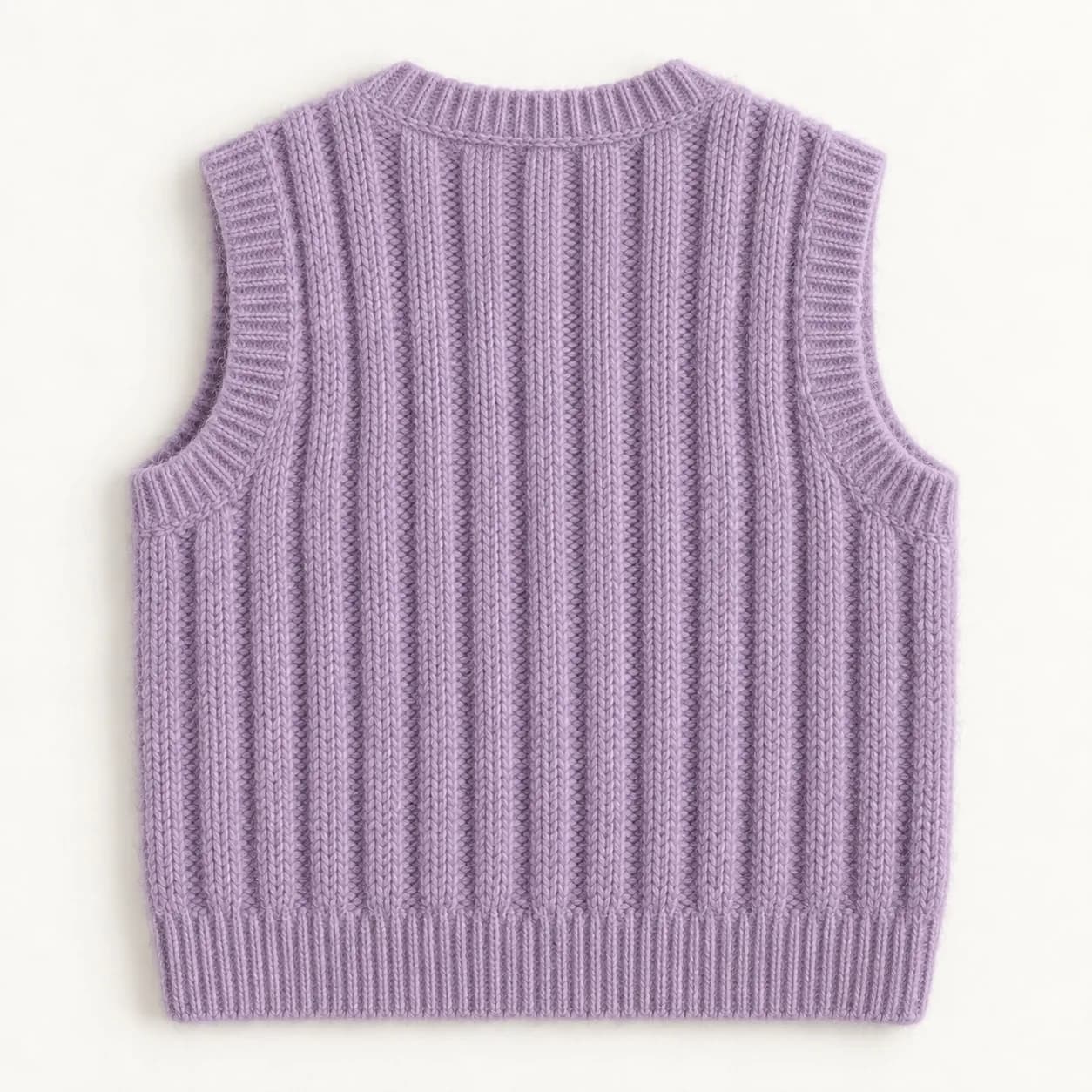 Mens Brushed Rib Crew-Neck Vest - back reference (AI development concept)