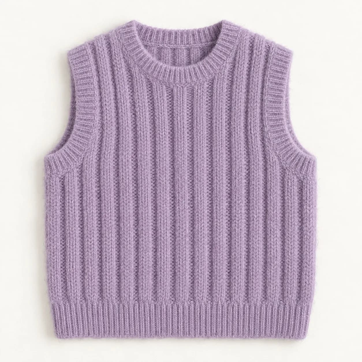 Mens Brushed Rib Crew-Neck Vest - front reference (AI development concept)