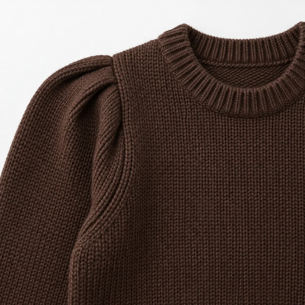 Womens Sculpted-Shoulder Boxy Crew Sweater - texture reference (AI development concept)