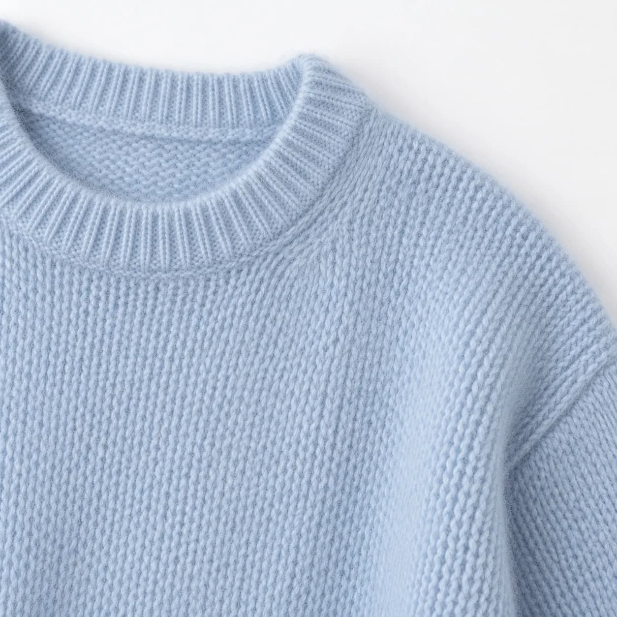 Women's Brushed Mohair-Blend Crew-Neck Sweater - trim reference (AI development concept)