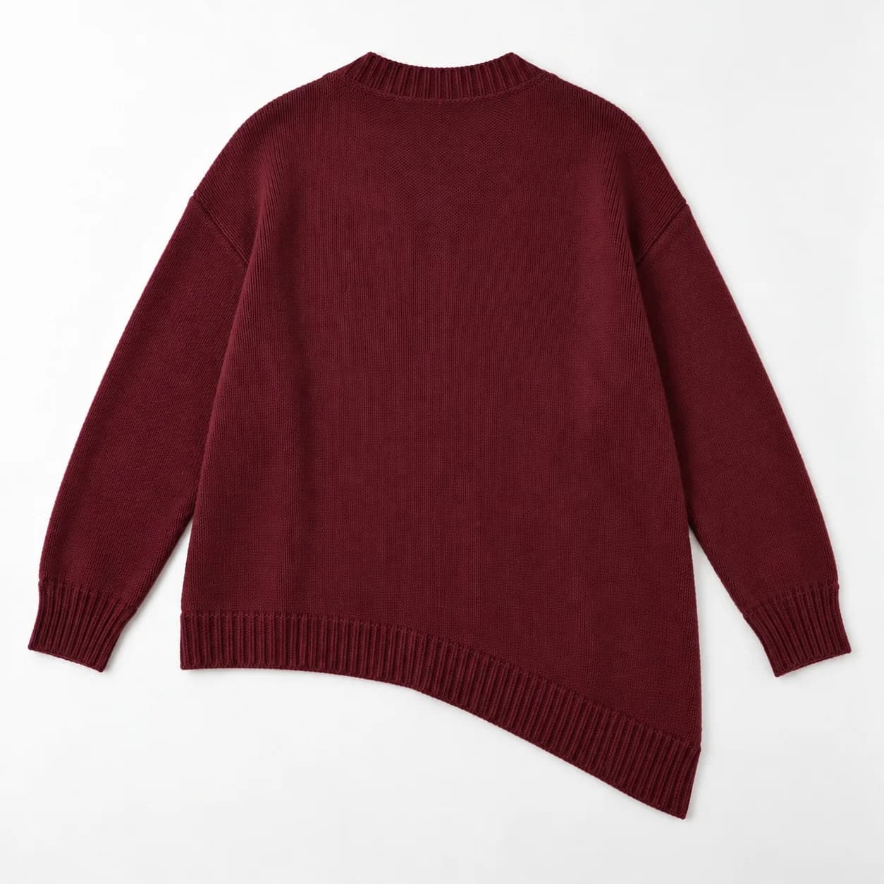 Women's Asymmetric-Hem Deep V-Neck Sweater - back reference (AI development concept)