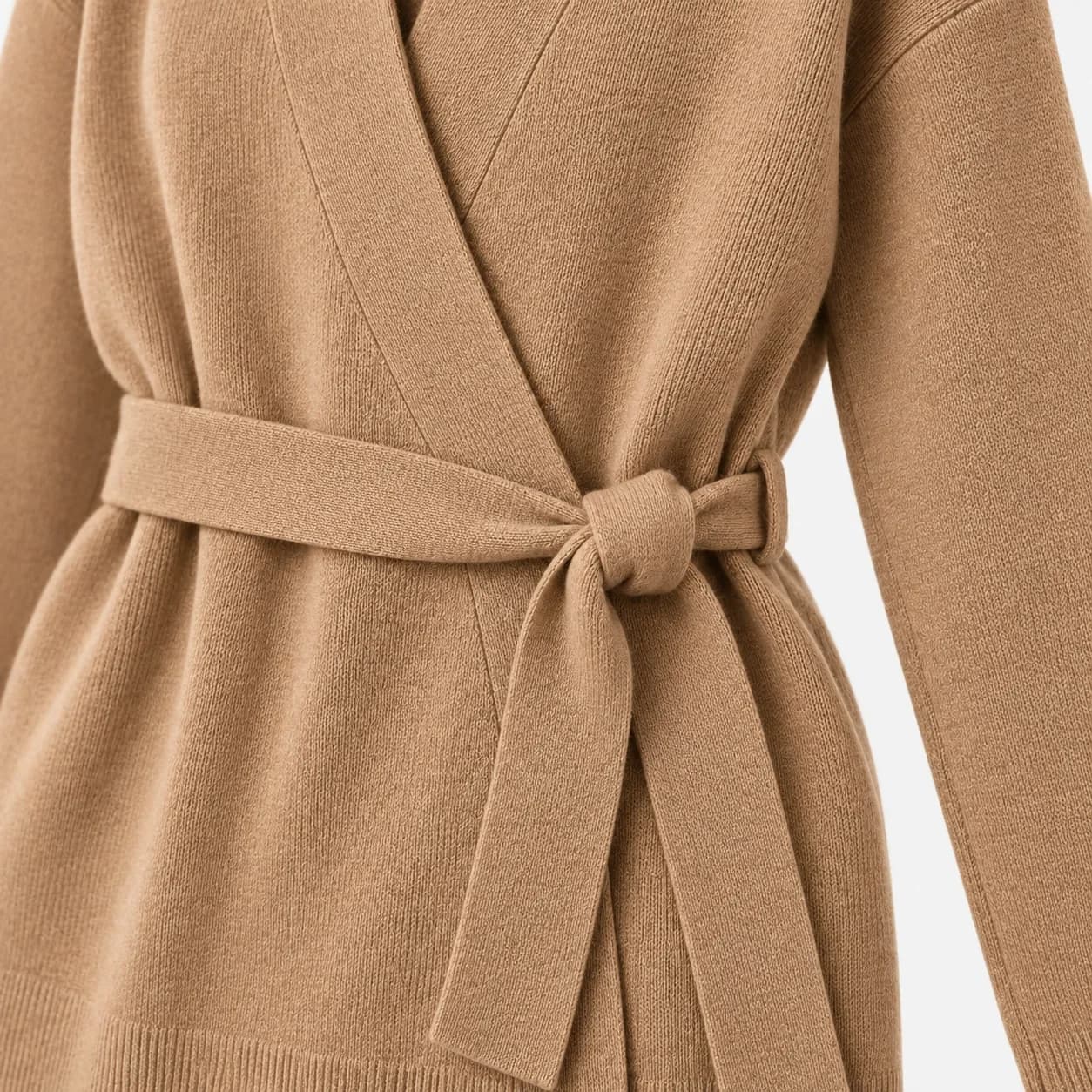 Women's Fine-Gauge Belted Wrap Cardigan - trim reference (AI development concept)