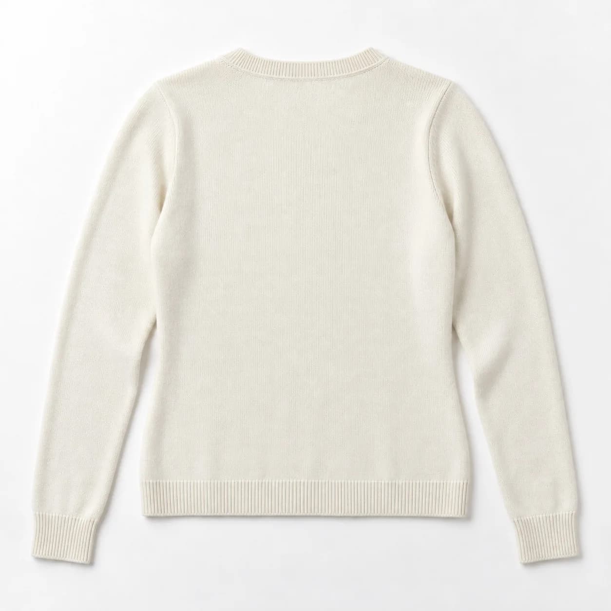 Women's Cotton Cable-Placket Crew-Neck Cardigan - back reference (AI development concept)
