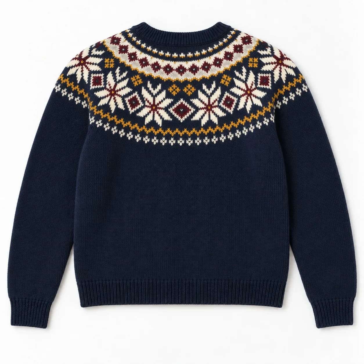 Women's Fair Isle Yoke Button Cardigan - back reference (AI development concept)