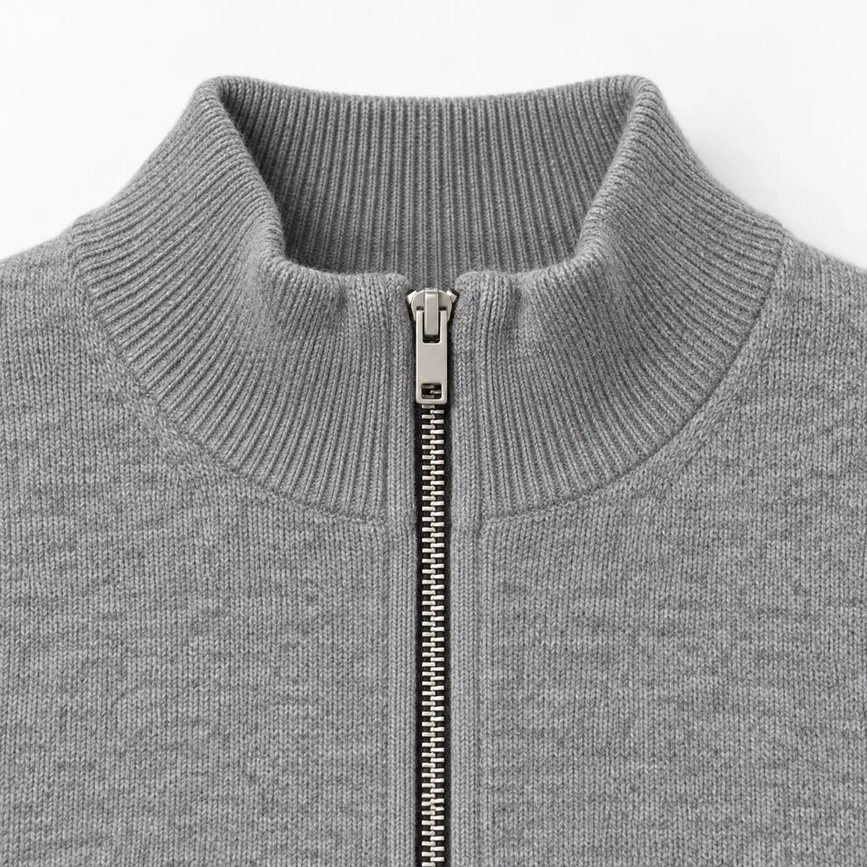 Women's Cropped Stand-Collar Zip Knit Cardigan - trim reference (AI development concept)