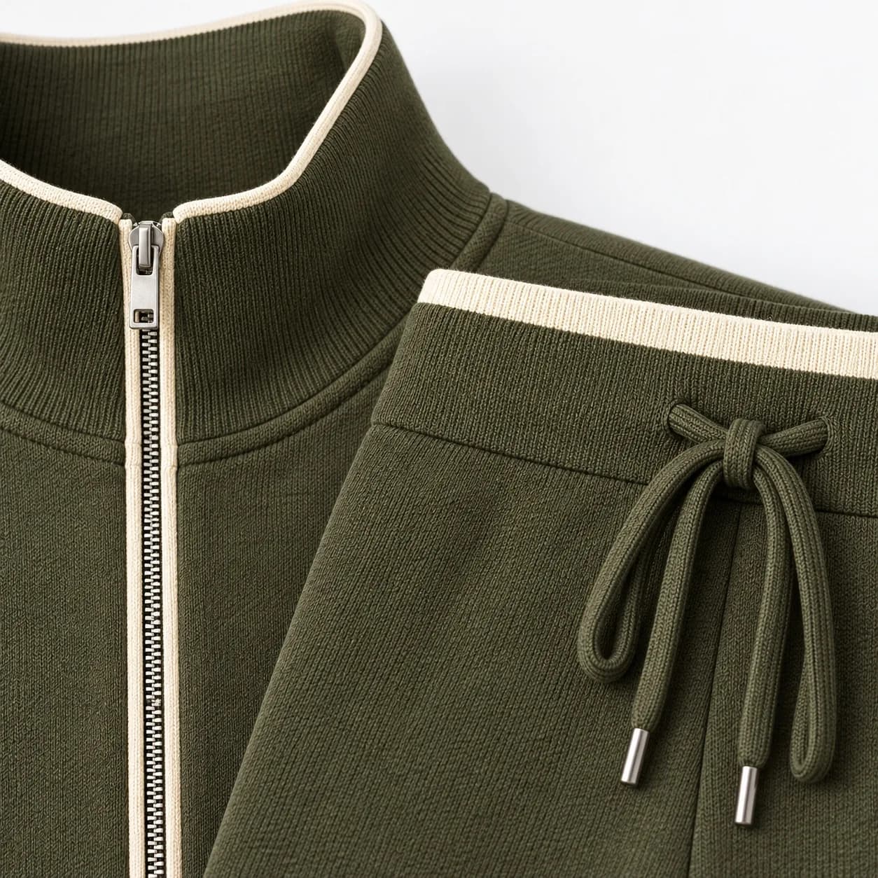 Women's Knit Zip Jacket and Straight-Leg Trouser Set - trim reference (AI development concept)